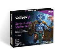 Vallejo Xpress Color Starter Set para Pintar Figuras, Incluye Figura Exclusiva, Pincel Sintético y Guía Paso a Paso, Ideal para Piel, Escamas, Ropa y Metales