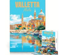 Valletta Malta Rompecabezas de 1000 Piezas para Adultos Regalos para desarrollar la Capacidad cognitiva Actividad Relajante Corte preciso Regalo Festivo (50x75cm)