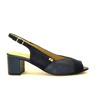 Valleverde 13008 - Sandalias de mujer de ante y piel laminada Azul Size: 38 EU