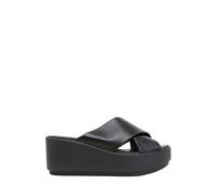 Valleverde 24405 Sandalias Mujer Sabot Banda Cruzada y Cuña Media Negro, Negro , 38 EU