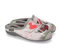 Valleverde 26122 - Chanclas de mujer con estampado y plantilla de felpa, gris, 37 EU
