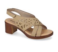 Valleverde Sandalias de mujer 55454 de piel beige o marfil, zapatos casuales cómodos, ligeros y flexibles, ideales para primavera y verano, beige, 37 EU