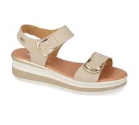 Valleverde Sandalias de mujer VGL200AF de piel beige o blanco, zapatos casuales cómodos, ligeros y flexibles, ideales para primavera y verano, beige, 40 EU