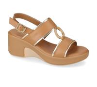 Valleverde Sandalias Mujer 63121 de Piel Blanco o Cuero Zapatos Casual Cómodos, Ligeros y Flexibles, Ideales para Primavera Verano, cuero, 36 EU