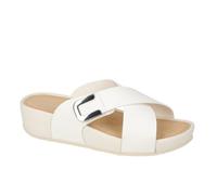 Valleverde Sandalias mujer V605UF de piel beige o cuero o blanco zapatos casuales cómodos, ligeros y flexibles, ideales para primavera verano, Color blanco., 35 EU