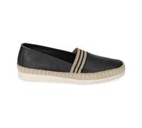 Valleverde Slip-on Mujer de Piel Negra con Perfil de Cuerda, Negro , 38 EU