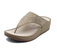 Valleverde V650Z Taupe Chanclas con cuña para mujer de piel sintética, topo, 38 EU