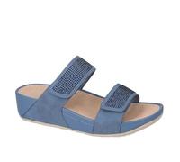 Valleverde V651Z Taupe Sandalias con Cuña para Mujer de Piel Sintética con Glitter, Jeans, 37 EU