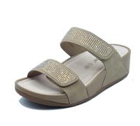 Valleverde V651Z Taupe Sandalias de Cuña para Mujer de Piel Sintética con Glitter, topo, 37 EU