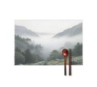 Valley in The Morning Mist Placement Mats for Dining Table Place Mats Suitable for Personal Dining Tables Dinner Parties BBQ Weddings