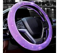 Valleycomfy Funda para Volante para Mujer, Protector de Volante de automóvil y Todoterreno, Ajuste Universal de 38,1 cm (Morado, tamaño estándar de 36,8-38,7 cm)