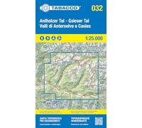 Valli di Anterselva e Casies. Carta topografica in scala 1:25.000, antistrappo, impermeabile, fotodegradabile. Ediz. italiana, inglese, francese e tedesca: Tabacco Wanderkarte 1:25000: 32
