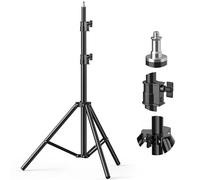 Vallkay Soporte de luz profesional para fotografía de 280 cm, soporte de trípode de metal acolchado con aire para caja de luz, luz de estudio, reflector, luz de anillo, carga máxima de 8 kg, tornillo