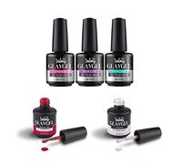 VALMY GlamGel Colección Iniciación Gel Polish UV/LED, Esmalte de Uñas Semipermanente, Colores Larga Duración, Secado Rápido, Brillo Intenso: Primer, Base y Top Coat, Seducción, Cannes (15 ml c/unidad)