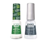 VALMY Pack Tratamiento Fortalecedor de Uñas: Química Endurecedora Libre de Formaldehído + Top Coat Secado Rapido, Esmaltes Protectores y Endurecedores, Aporta Brillo y Protección, 14ml c/u(2 unidades)