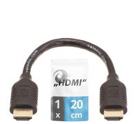 valonic cable HDMI corto, 20cm - 4k, ARC, UHD, Full HD, Ethernet - negro - compatible con TV, PS5, Nintendo Wii, Xbox, 0,2 metros