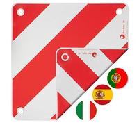 valonic placa v20 homologada - 3en1 para Italia, España y Portugal - 50x50cm, reflectante, para autocaravana, caravana, portabicicletas, portabicicletas trasero