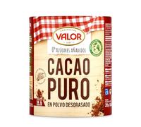 Valor - Cacao puro soluble en polvo desgrasado 0% Azúcares añadidos. Sin gluten. Ideal para Desayunos y Repostería. Intenso Sabor y Aroma - 250 Gramos