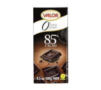 Valor - Chocolate Negro 85% - 0% Azúcares añadidos - Sin Gluten - Tableta de Intenso Chocolate Negro Valor apto para Celiacos - Disfruta de Todo el placer - 100 Gramos