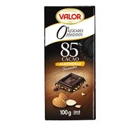 Valor - Chocolate Negro 85% con Almendras, 0% Azúcares Añadidos, 100 g