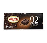 Valor - Chocolate Negro 92% - Tableta de Chocolate Negro con Mayor Porcentaje de Cacao - Intenso Sabor y Aroma - Sin Gluten y Apto para Celiacos - Pack 18 x 170 Gramos