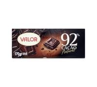 Valor - Chocolate Negro 92% - Tableta de Chocolate Negro con Mayor Porcentaje de Cacao - Intenso Sabor y Aroma - Sin Gluten y Apto para Celiacos - 170 Gramos