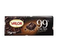 Valor - Chocolate Negro 99% - Sin Gluten. Tableta de Chocolate Negro para Amantes del Chocolate, blend de cacaos Valor. Intenso Sabor y Aroma - 170 Gramos