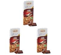 Valor - Chocolate puro con Almendras enteras Mediterráneas. Sin Gluten. 0% Azúcares añadidos. Chocolate puro Valor apto para Celiacos - 150 Gramos (Paquete de 3)