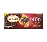 Valor - Chocolate Puro con Naranja y Almendras Caramelizadas, 170 g
