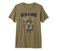 Valor & Honor Buffalo Patriotismo Militar Bison Soldier Camiseta Premium