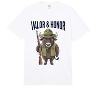 Valor & Honor Buffalo Patriotismo Militar Bison Soldier Comfort Colors Adult Heavyweight T-Shirt