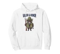 Valor & Honor Buffalo Patriotismo Militar Bison Soldier Sudadera con Capucha