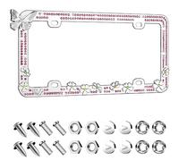 Valor LPF2HC005PNK Mariposa con Encanto License Plate con una Mezcla de Flores Coloridas Dise-o con Cristales de Color Rosa