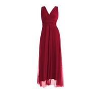 VALORIALUXE Vestido largo de ceremonia para mujer, de tul, elástico, cuello en V, fabricado en Italia