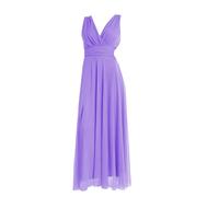 VALORIALUXE Vestido largo de ceremonia para mujer, de tul, elástico, cuello en V, fabricado en Italia