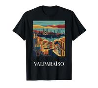 Valparaíso Chile Hillside City Retro Viajes Diseño Camiseta