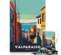 Valparaíso, Chile Paisaje Urbano Rompecabezas para Adolescentes Rompecabezas de 1000 Piezas Sharp Recall Serene Activity Uniform Cut Joyful Xmas (38x52cm)