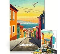 Valparaíso,Chile Rompecabezas de 1000 Piezas Juguete Que desafía la Mente Troquelado de Alta precisión Un Reto Divertido para Pasar el Tiempo (50x75cm)