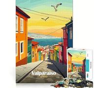 Valparaíso,Chile Rompecabezas para Adolescentes 1000 Piezas Juego de Memoria Divertido Superficie Lisa sin Rebabas Regalo de cumpleaños Juguete para ejercitar la Mente (38x26cm)