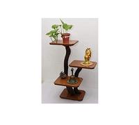 VALPRO PRODUCTS Handmade Wooden Base Table Plant Stand Rack Indoor & Outdoor with 3 Shelves, Flower Pots Organizer Holder (Lamp_3 Shelve)