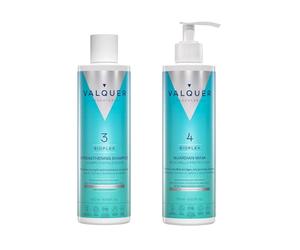 Valquer Bioplex Pack No3 Champú + No4 Mascarilla | 300 ml + 275 ml | Reparación Intensiva y Profunda del Cabello Dañado, Seco y Teñido | Vegano