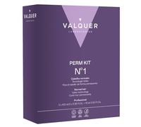 VALQUER Kit de Permanente Profesional No1 para Cabello Normal | Tratamiento Moldeador de Rizos Permanentes | Define el Pelo Rizado con Tecnología Vplex y Suavidad Efecto Seda | 215 ml