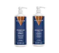 Valquer Pack Cabello Liso Zero | Champú 1 L y Mascarilla Efecto Frío 975 ml | Limpia, Repara y Protege | Brillo y Suavidad Con Extracto de Algodón, Arándano y Vitamina E | Vegano