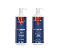 Valquer Pack Color y Brillo, Champú y Mascarilla Efecto Frío con Extracto de Germen de trigo. Revitaliza y Potencia el Cabello Teñido proporcionando Brillo y Suavidad. Vegano. 1L + 975 ml
