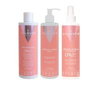 Valquer Pack Especial Rizos Champú 400 ml, Mascarilla 275 ml y Acondicionador 300 ml. Tratamiento del Cabello Rizado Método Curly Rizos Definidos. Hidrata y Suaviza con Keratina Vegetal y Maíz. Vegano