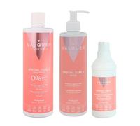 Valquer Profesional, Pack Método Curly Champú 400 ml + Mascarilla 290 ml + Serum 300 ml Especial Rizos, Cabellos Rizados, Sin Sulfatos, Sin Sal. Rizos Perfectos. Hasta 96% origen natural