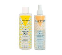 Valquer Pack Infantil Preventivo Fórmula Zero Champú 400 ml y Acondicionador Bifásico 300 ml. Protege, Hidrata y Suaviza el Cabello de los Niños con Aceite de Árbol de Té y Aceite Esencial de Limón