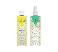 Valquer Pack Infantil Preventivo Fórmula Zero Champú 400 ml y Acondicionador Bifásico 300 ml. Protege, Hidrata y Suaviza el Cabello de los Niños con Aceite de Árbol de Té y Aceite Esencial de Limón