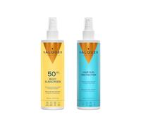 Valquer Pack Protector Solar Corporal y Capilar | Crema Corporal SPF 50 300 ml y Protector Capilar 300 ml | Protección UVA y UVB | Resistente al Agua | Aroma Monoi de Tahíti