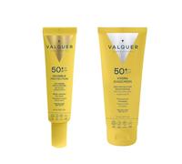Valquer Pack Protector Solar Facial, Serum Invisible 40ml y Crema Hydra Sunscreen 75ml. SPF 50+ Protección 360, Hidratante Antiedad Sin Residuos y Resistente al Agua para Todo Tipo de Piel. Vegano